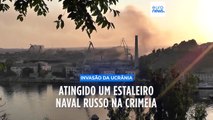 Rússia diz que estaleiro da Crimeia está a arder e dois navios foram atingidos após ataque ucraniano