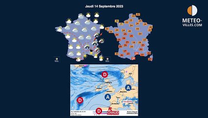 prévisions météo villes du mercredi 13 septembre 2023