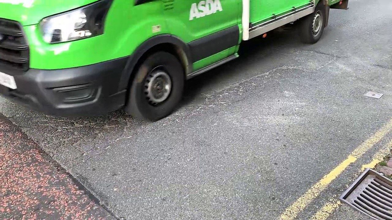 Dip in the road at the seafront end of Sackville Road, Bexhill, East Sussex