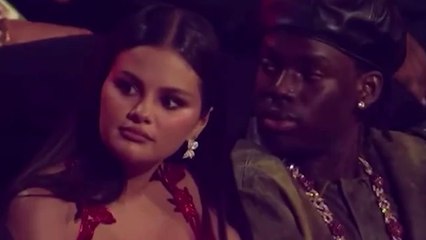 Selena Gomez reacts to Chris Brown's name at VMAs