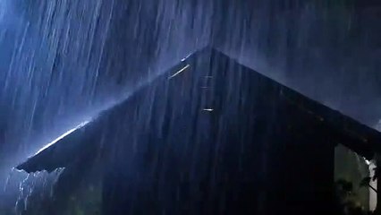 Fall Asleep in Less Than 5 Minutes with Heavy Rain and Thunder on Old Roof in the Forest