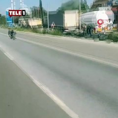 Motosikletini yatarak kullanan trafik magandası karayolunda ölüme davetiye çıkardı!