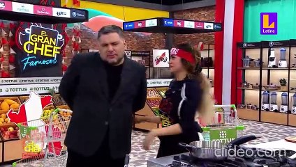 Mayra Goñi a Javier Masías en 'El Gran Chef Famosos'.