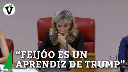 Díaz llama a Feijóo "aprendiz de Trump" y alerta de que Aznar marca el camino al PP