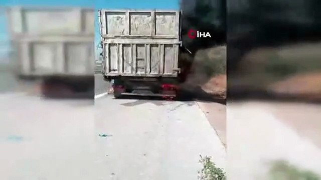 Ekiplerin hızlı müdahalesi tırı yanmaktan kurtardı