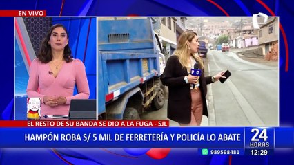 SJL: Policía dispara y mata a ladrón que se apoderó de S/5 mil de una ferretería