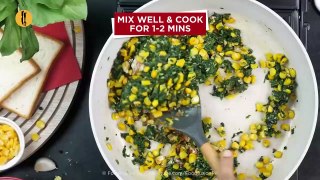 Corn & Spinach Cheese Sandwich Recipe by Food Fusion