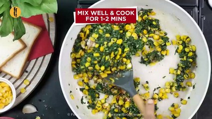 Corn & Spinach Cheese Sandwich Recipe by Food Fusion