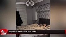 Uyuyan kocasının aklını alan kadın