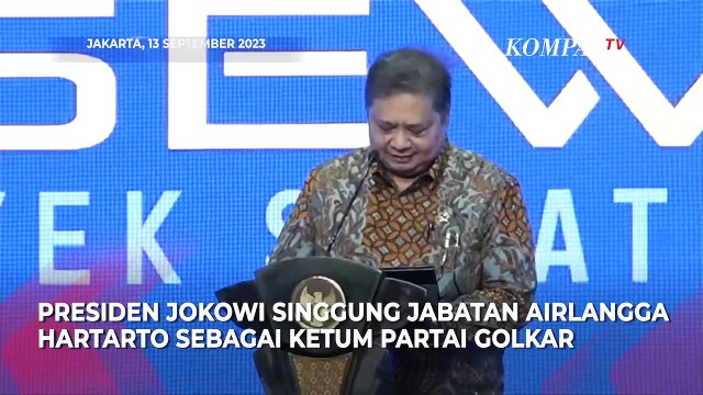 Guyon Jokowi ke Airlangga saat Pidato di Acara Sewindu Proyek Strategis Nasional