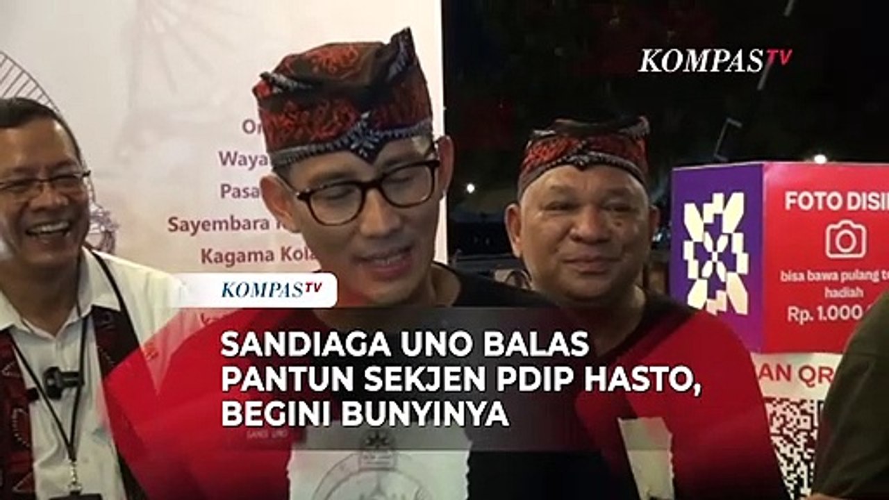 Sandiaga Uno Balas Pantun Sekjen PDIP Hasto, Begini Bunyinya
