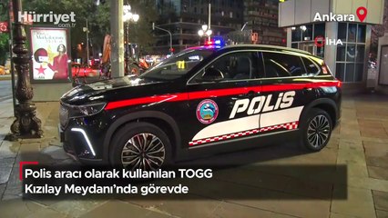 Polis aracı olarak kullanılan TOGG Kızılay Meydanı'nda