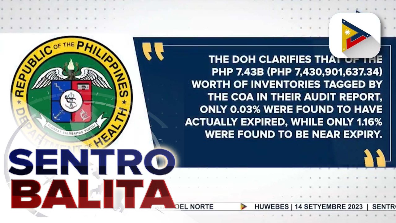DOH, may paglilinaw hinggil sa report ng COA kaugnay sa mga umano’y expired at hindi nagamit na gamot
