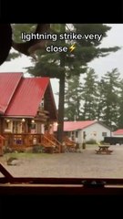Intense Lightning Strike: Witness a Tree Get Struck at Close Range! #caughtoncamera