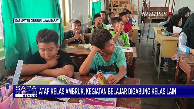 Atap Ruang Kelas Tiba-Tiba Ambruk, 27 Siswa SDN 2 Waledkota Terpaksa Digabung dengan Kelas Lain