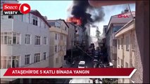 İstanbul’da 5 katlı binada yangın… Otomobile de sıçradı