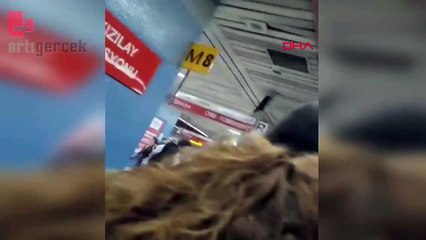 Ankara'da metro raylarına düşen kadın kurtarıldı-metro