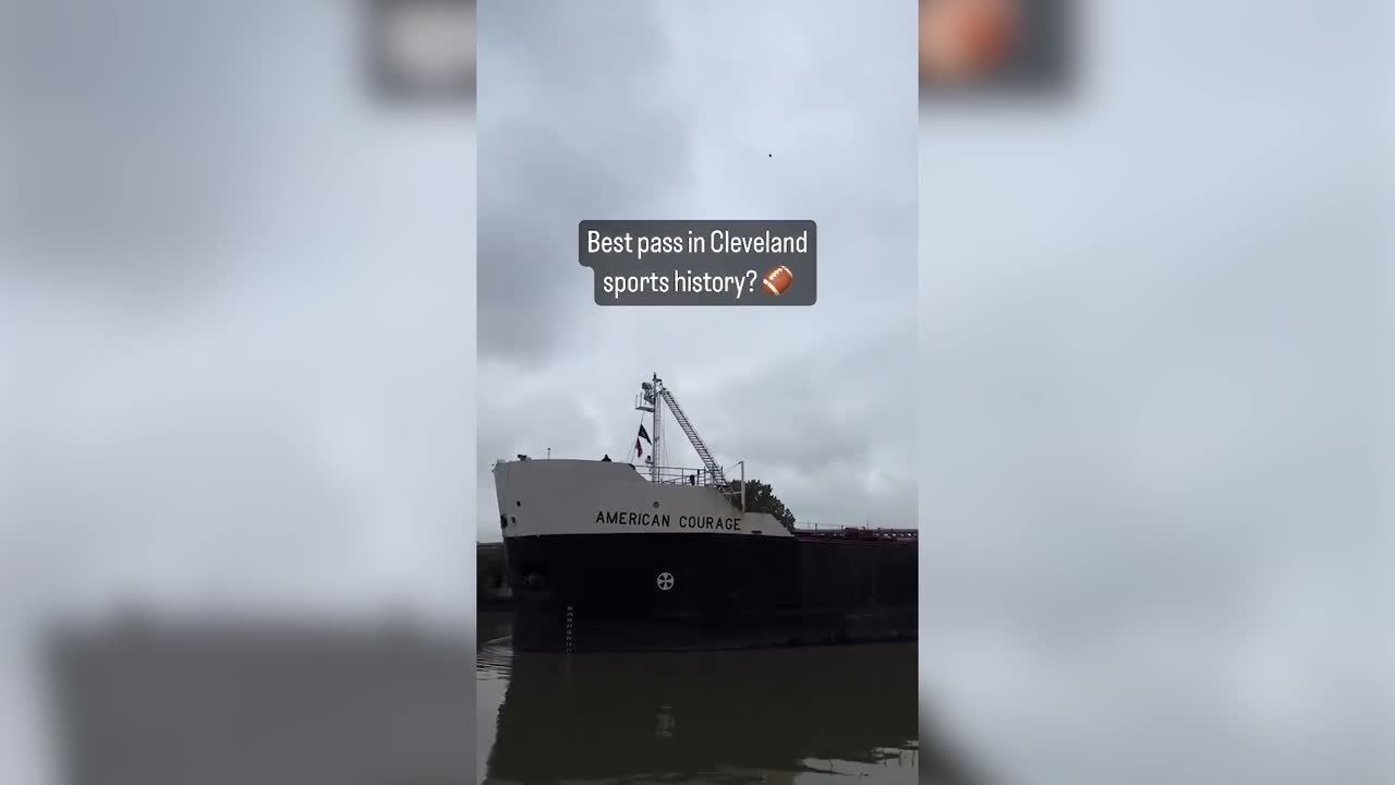 Cleveland Browns fan throws impressive pass...with a beer can