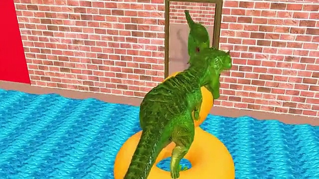 Fountain Crossing Transformation with Elephant Mammoth Gorilla Lion Cow Tiger Dinosaur Scary Teacher