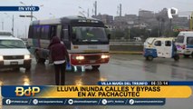 ¡Otra vez! Lluvias inundan calles y bypass de la avenida Pachacútec en VMT