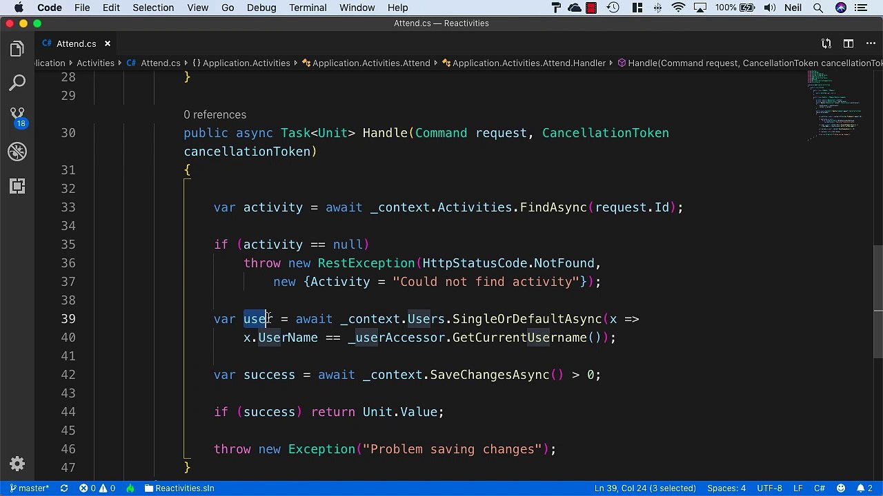 Entity Framework Core Relationships (Legacy) - Adding the Join activity feature