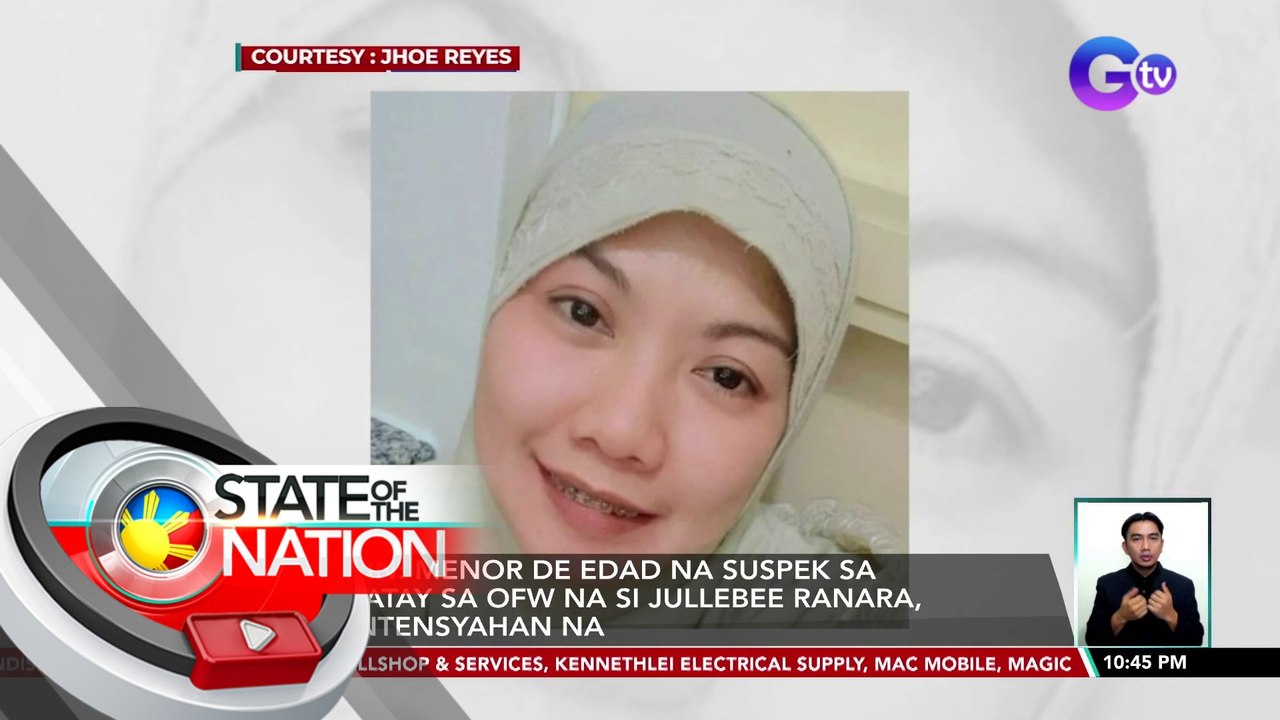 Menor de edad na suspek sa pagpatay sa OFW na si Jullebee Ranara,sinentensyahan na | SONA
