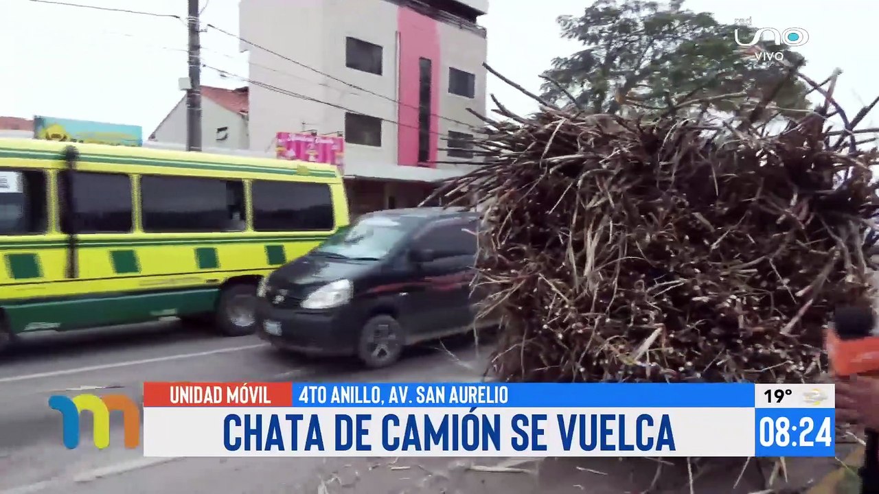 Cae carga de caña en avenida