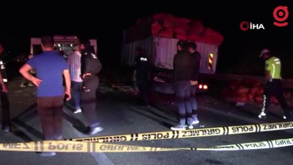 Bursa'da dinamit yüklü kamyon devrildi