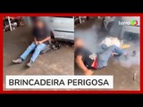 Jovem é arremessado após acionar airbag de carro de propósito em Goiás