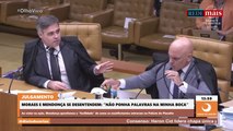 Moraes e Mendonça batem boca durante julgamento de acusados dos atos golpistas: “Não ponha palavras na minha boca”