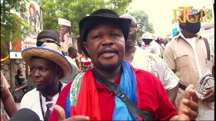 Rosemond Jean nan tèt  yon manifestasyon pou di non ak fòs militè etranje nan peyi a.