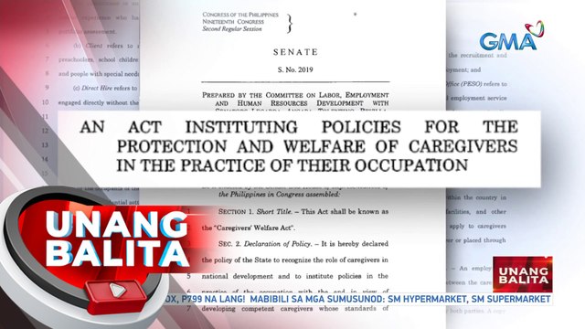 Caregivers Welfare Act, layong mabigyan ng proteksyon at tamang benepisyo ang mga caregiver sa Pilipinas at ibang bansa | UB