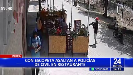 Piura: delincuente con escopeta roba a dos policías vestidos de civiles