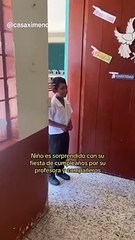 Niño llora con sorpresa por su cumpleaños