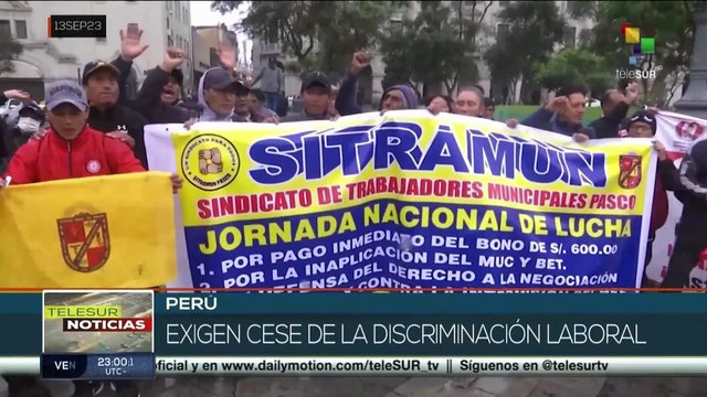 Trabajadores peruanos exigen cese de la precarización laboral