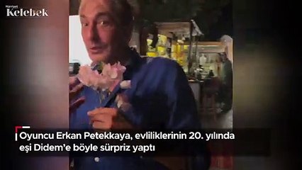Oyuncu Erkan Petekkaya, evliliklerinin 20. yılında eşi Didem’e böyle sürpriz yaptı