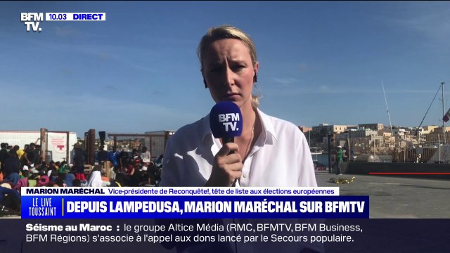 Immigration: depuis Lampedusa, Marion Maréchal estime que le gouvernement italien est abandonné par l'UE
