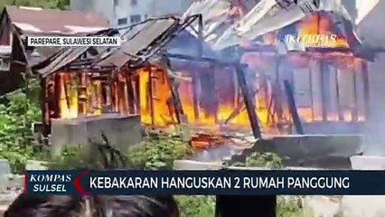 Kebakaran Hanguskan 2 Rumah Panggung di kota Pare Pare