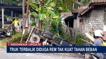 Diduga Rem Tak Kuat Tahan Beban, Truk Bermuatan Pasir Terbalik di Karangasem Bali