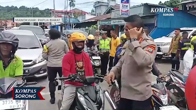 Semarak Hut Lalulintas Polresta Manokwari Bagikan 100 Paket Sembako