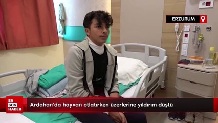 Ardahan'da hayvan otlatırken üzerlerine yıldırım düştü