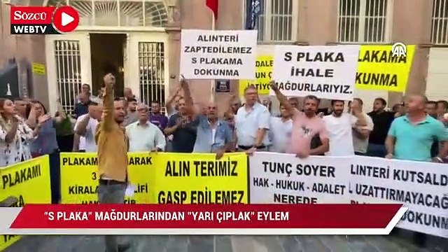 S plaka mağdurlarından yarı çıplak eylem