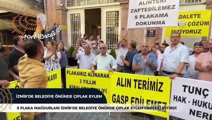 İzmir'de "S plaka" mağdurlarından "yarı çıplak" eylem