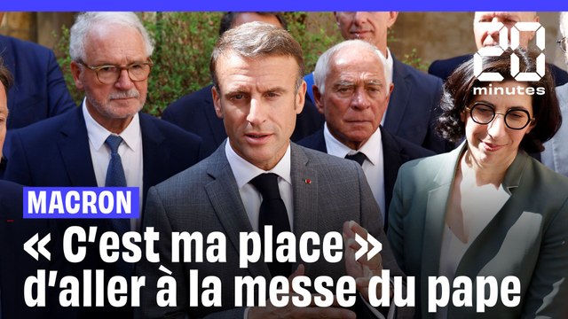 Emmanuel Macron défend sa décision d'assister à la messe du pape François à Marseille #shorts