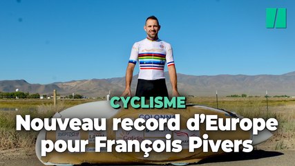 Le cycliste français François Pervis bat le record d’Europe de vitesse en vélo couché caréné