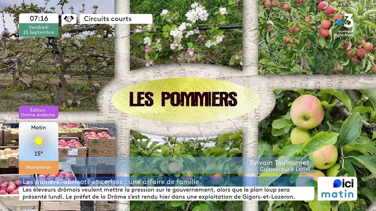 A Loriol-sur-Drôme, les poires, pommes, fruits à noyaux et jus de l'exploitation Sylvain Touloumet