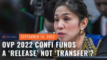 DBM claims 2022 confidential funds of Duterte's OVP a 'release', not 'transfer'