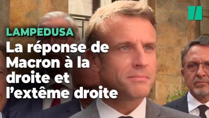 Download Video: Lampedusa : la réponse d'Emmanuel Macron à la droite et l'extrême droite utilisant le drame