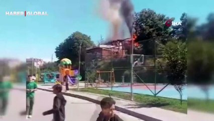 Eşi ve kayınvalidesi ile tartışan kadın evi ateşe verdi