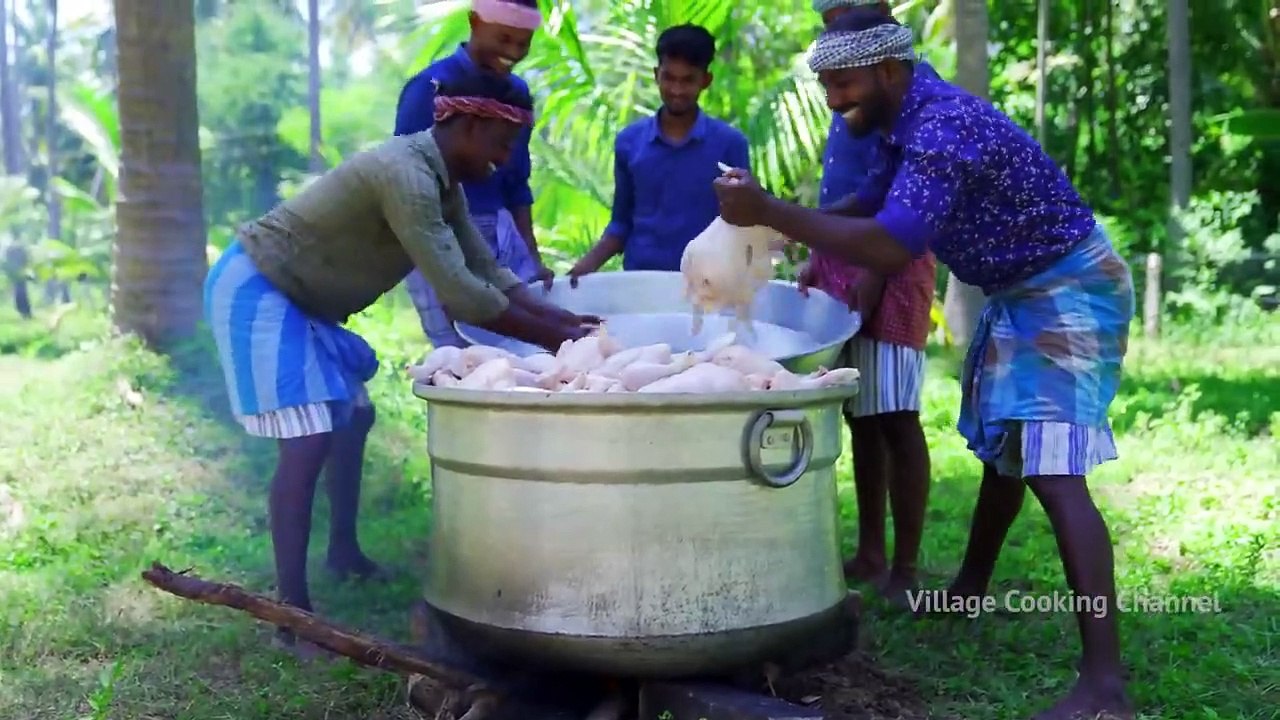 CHICKEN OMELETTE - Huge Eggs With Chicken Meat - Protein Rich Omelette Recipe Cooking Village